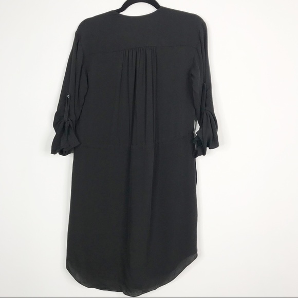 Rebecca Taylor Silk Tie Waist Dress Black Size 0 - Picture 2 of 10